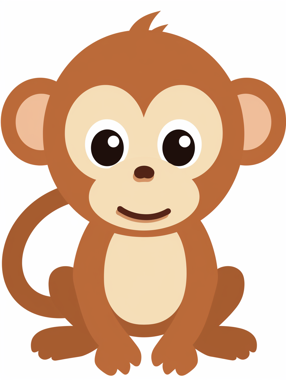 Cute cartoon monkey on white background