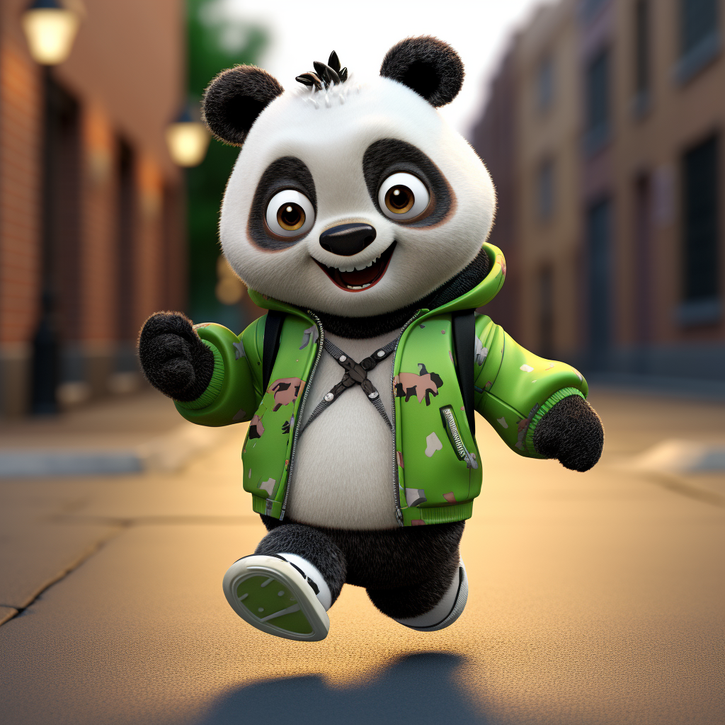 Cute panda with sneakers illustration