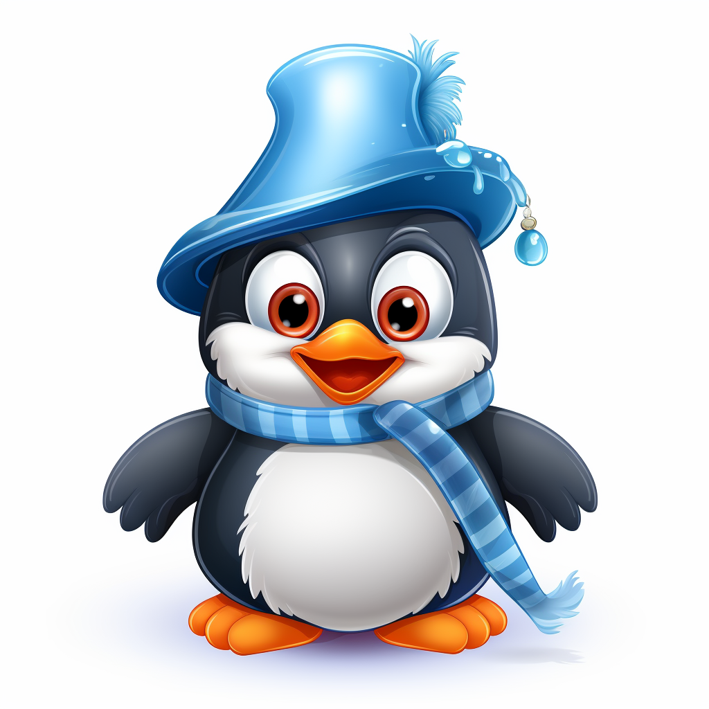 Adorable penguin wearing a fun hat