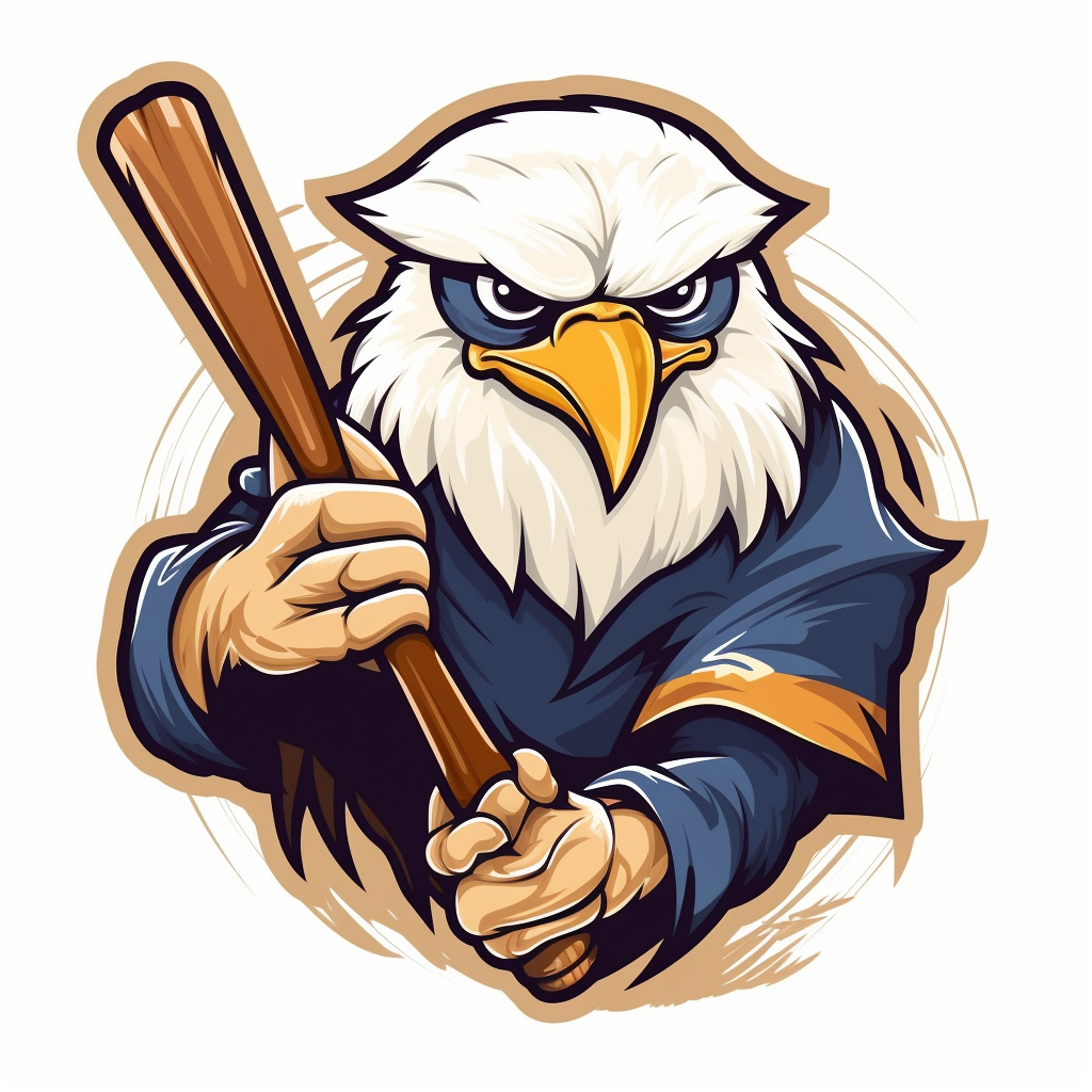 Cartoon eagle with sports logo