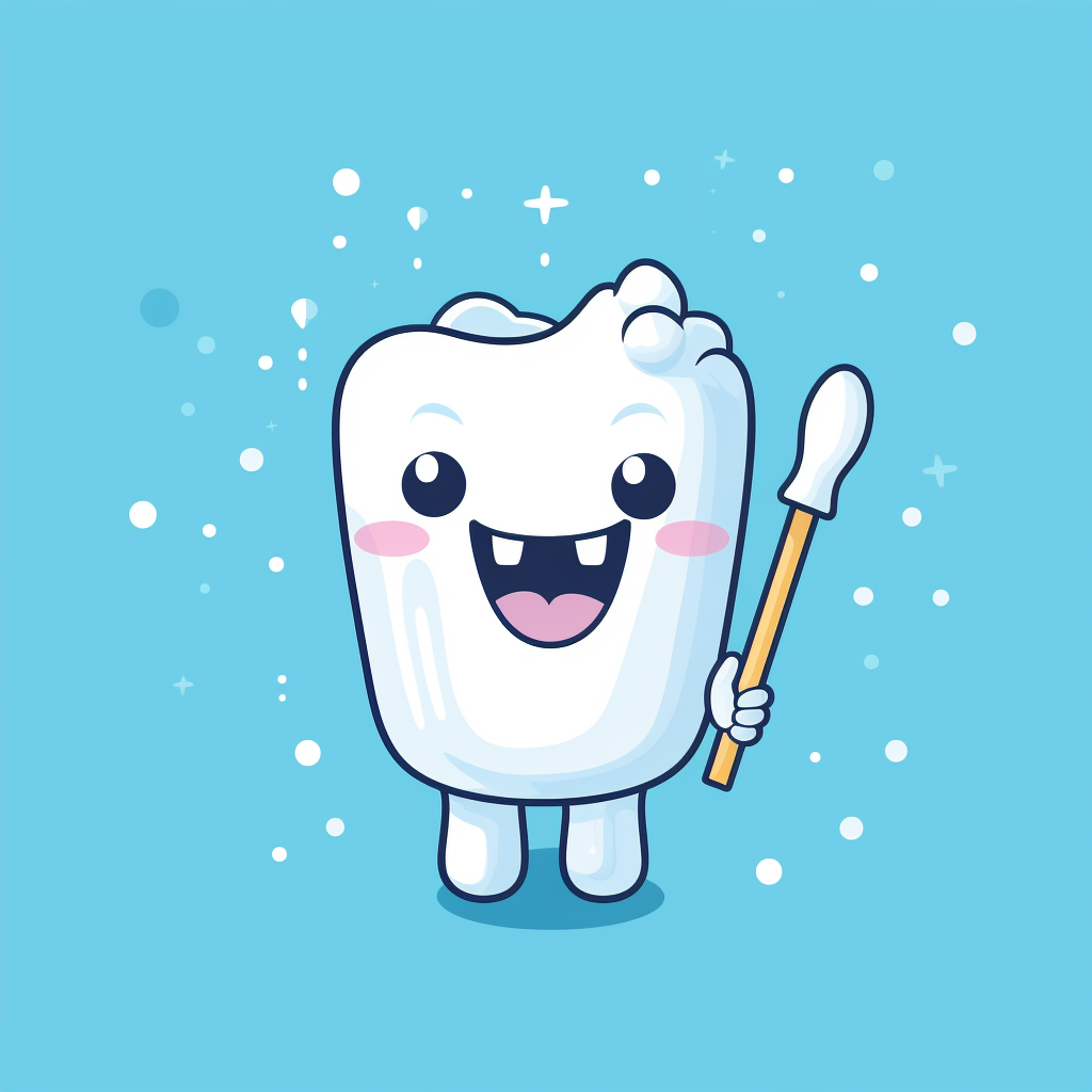 Cute toothbrush on blue background