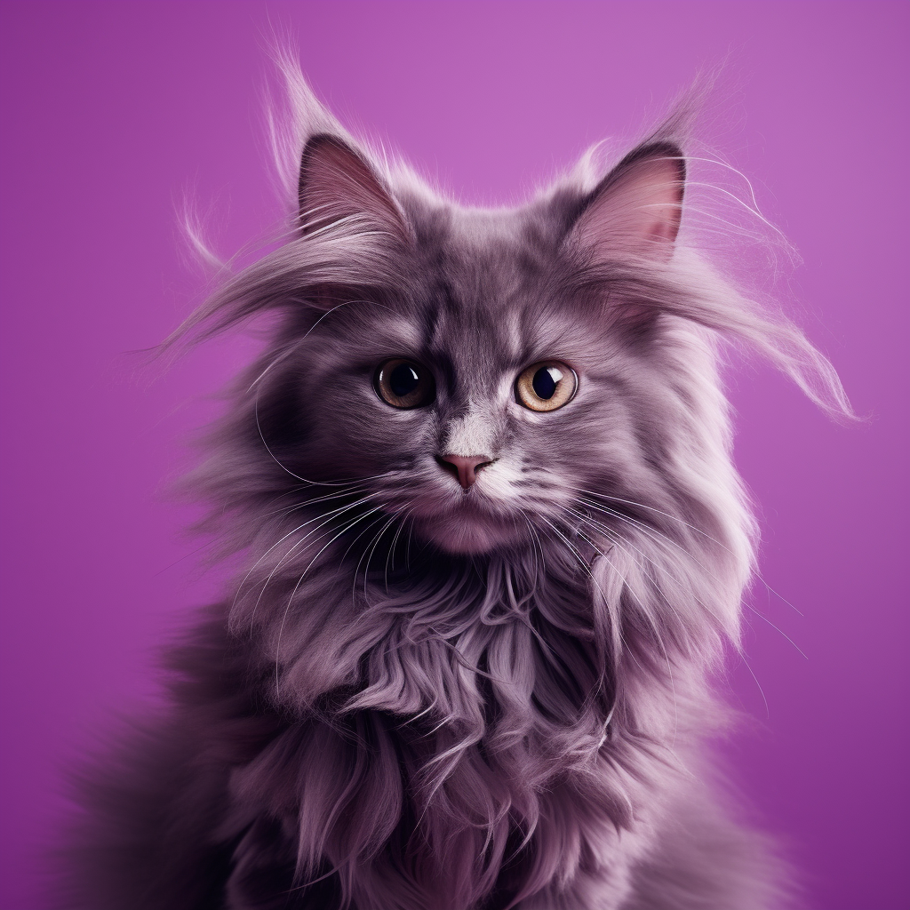 Cute cat with beautiful hair staring