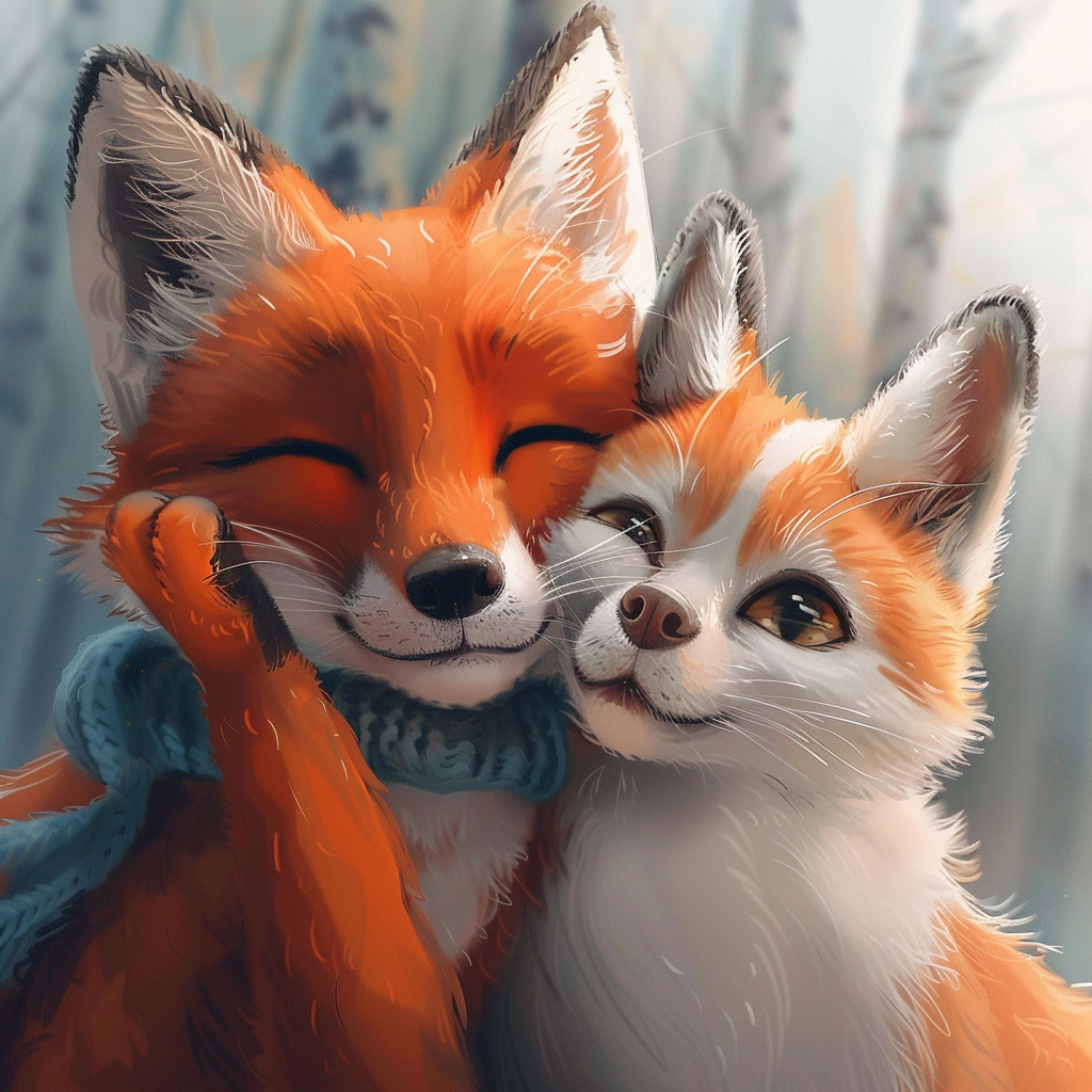 Cat and Fox Selfie