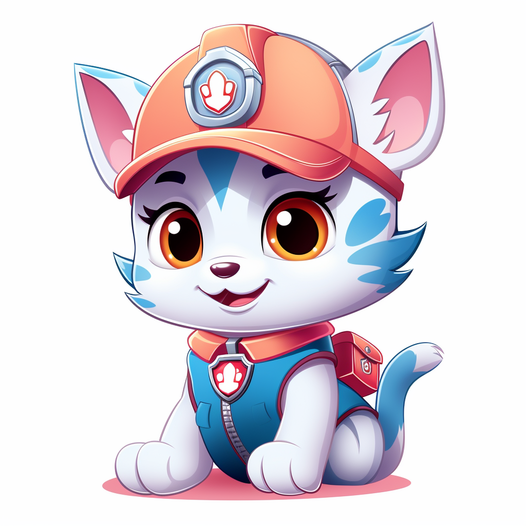 Cute cat logo in Paw Patrol style