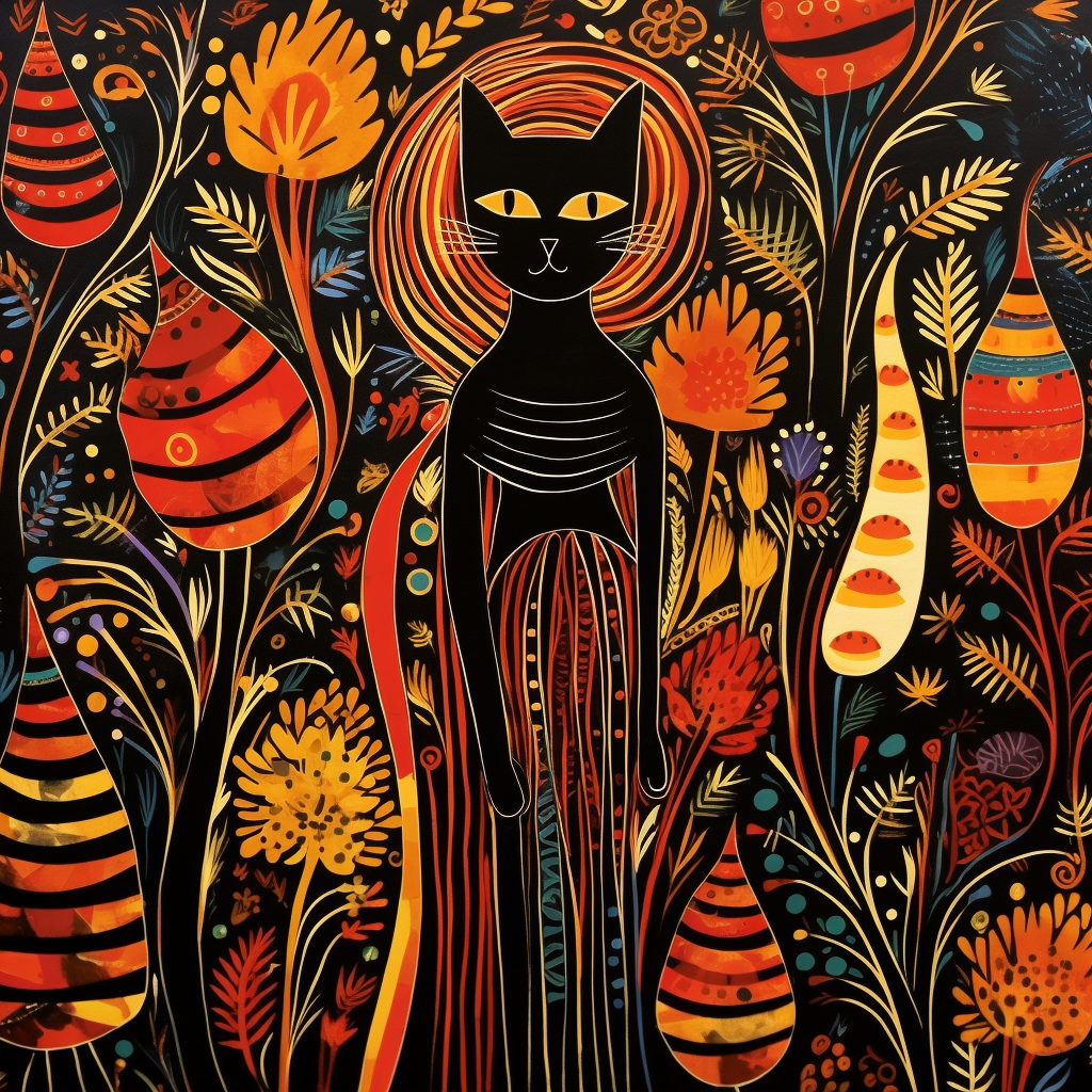 Cute cat pattern single woman wax vlisco