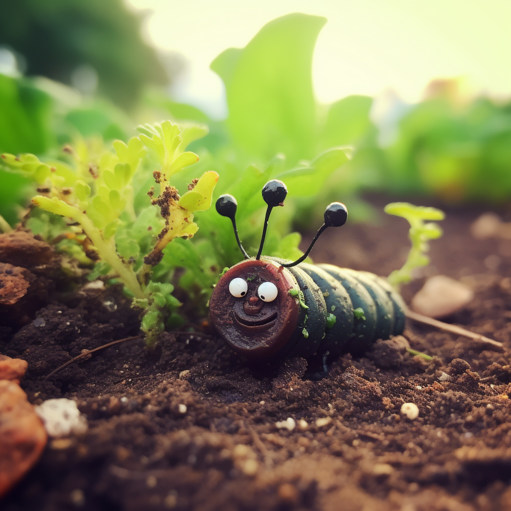 Cute caterpillar in ground image