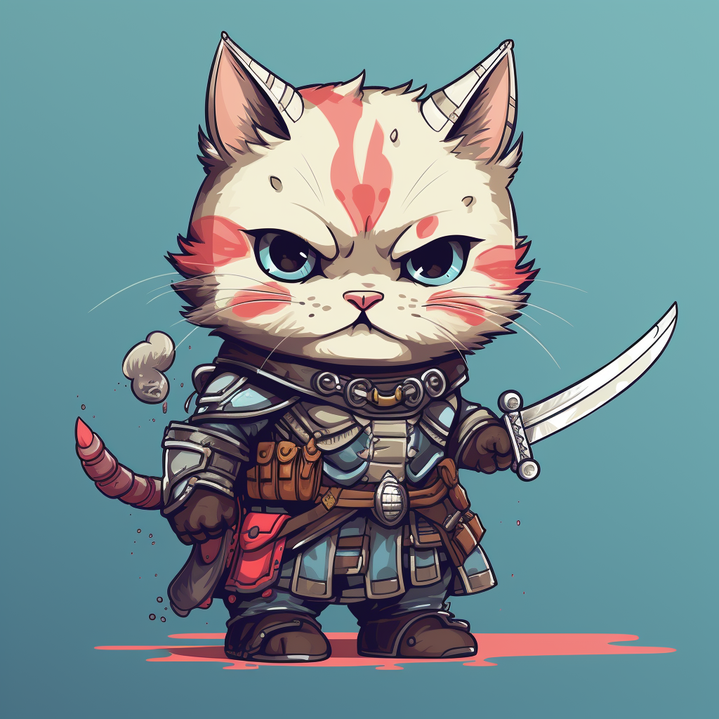 Cute chibi cat warrior RPG