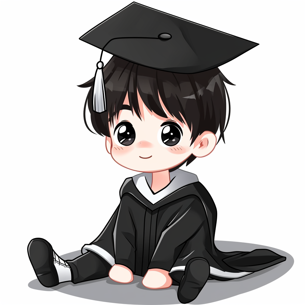 Cute Chibi Child Graduation Hat