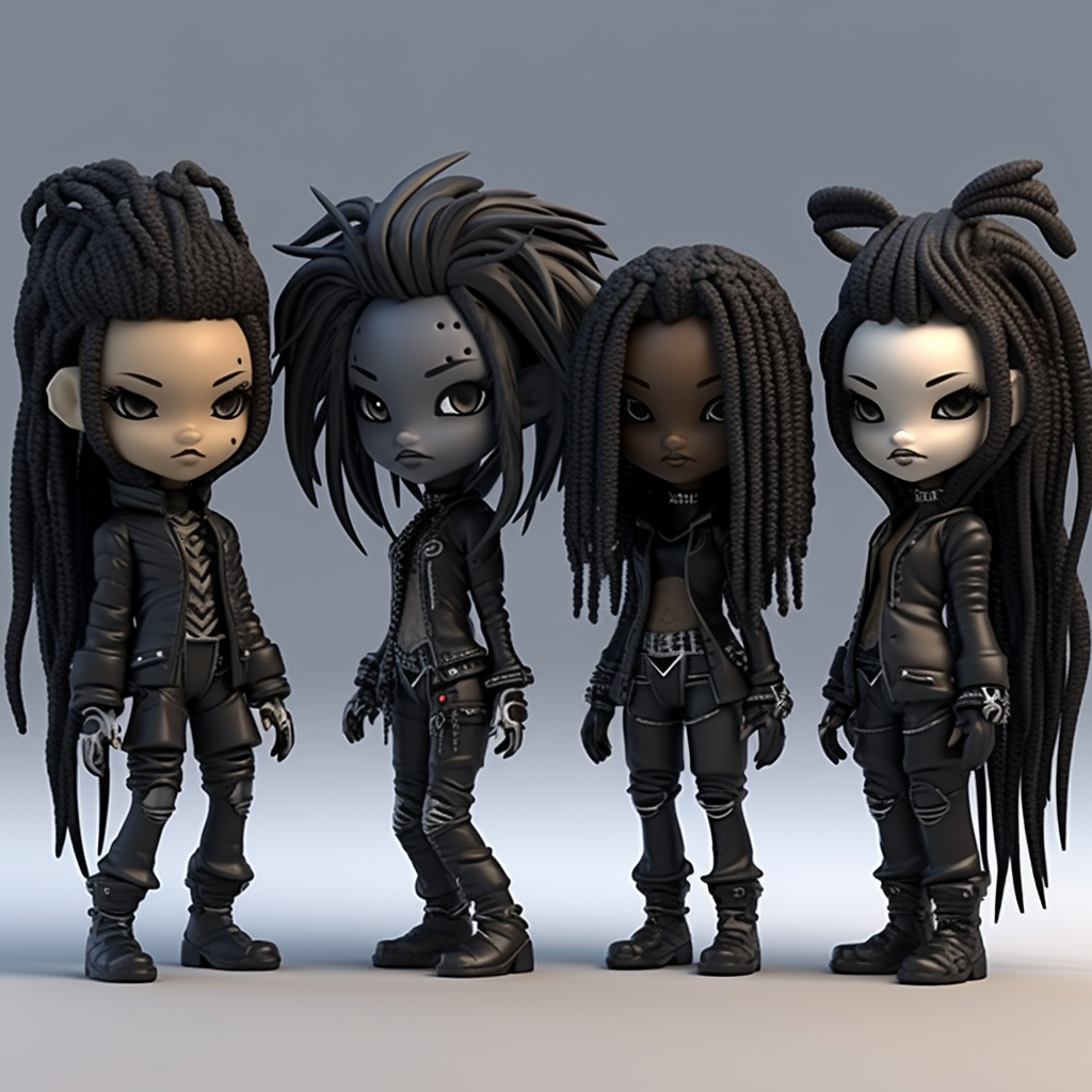 Cute Chibi Predators in Sci-Fi Style