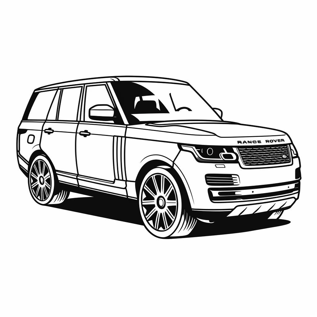 Cute Range Rover Coloring Book Image