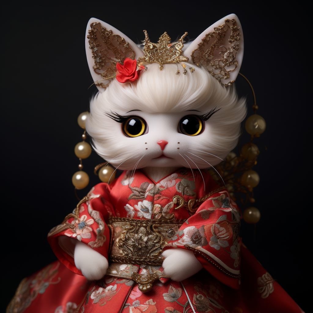 Cute china doll cat photo