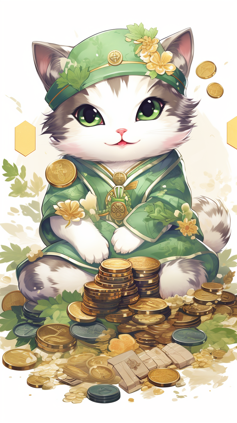 Cute Chinese cat with Hanfu attire