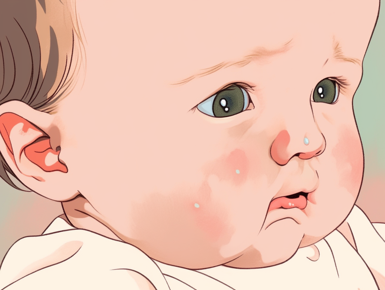 Cute crying baby with tears