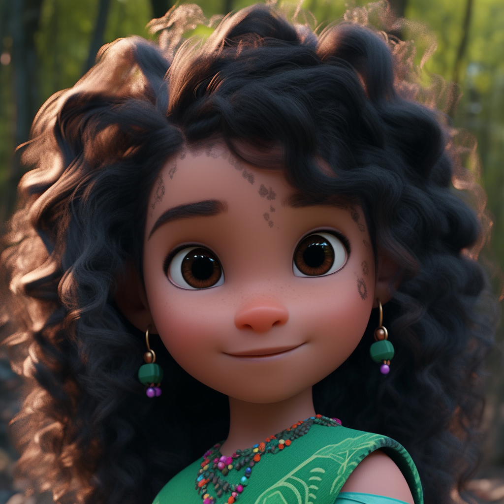 Indian girl with curly hair