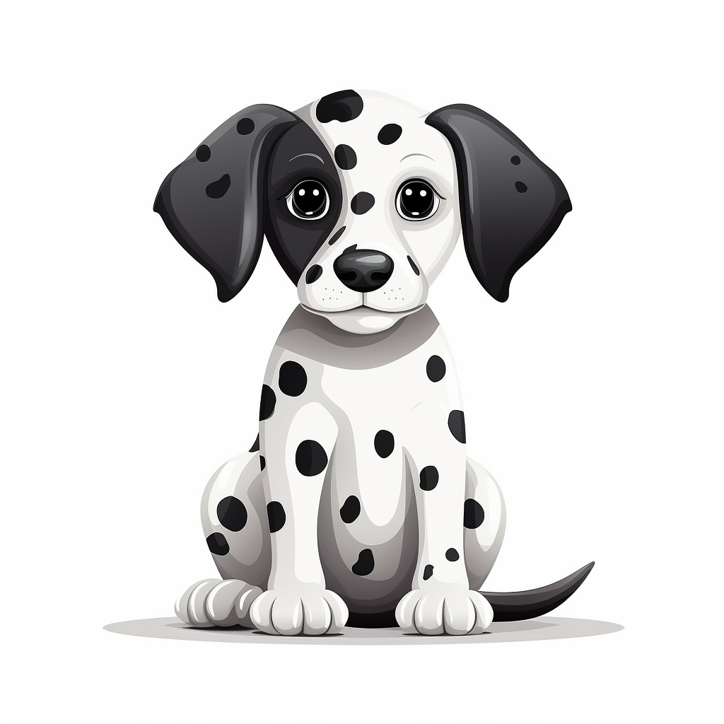 Cute Dalmatian Dog on White Background