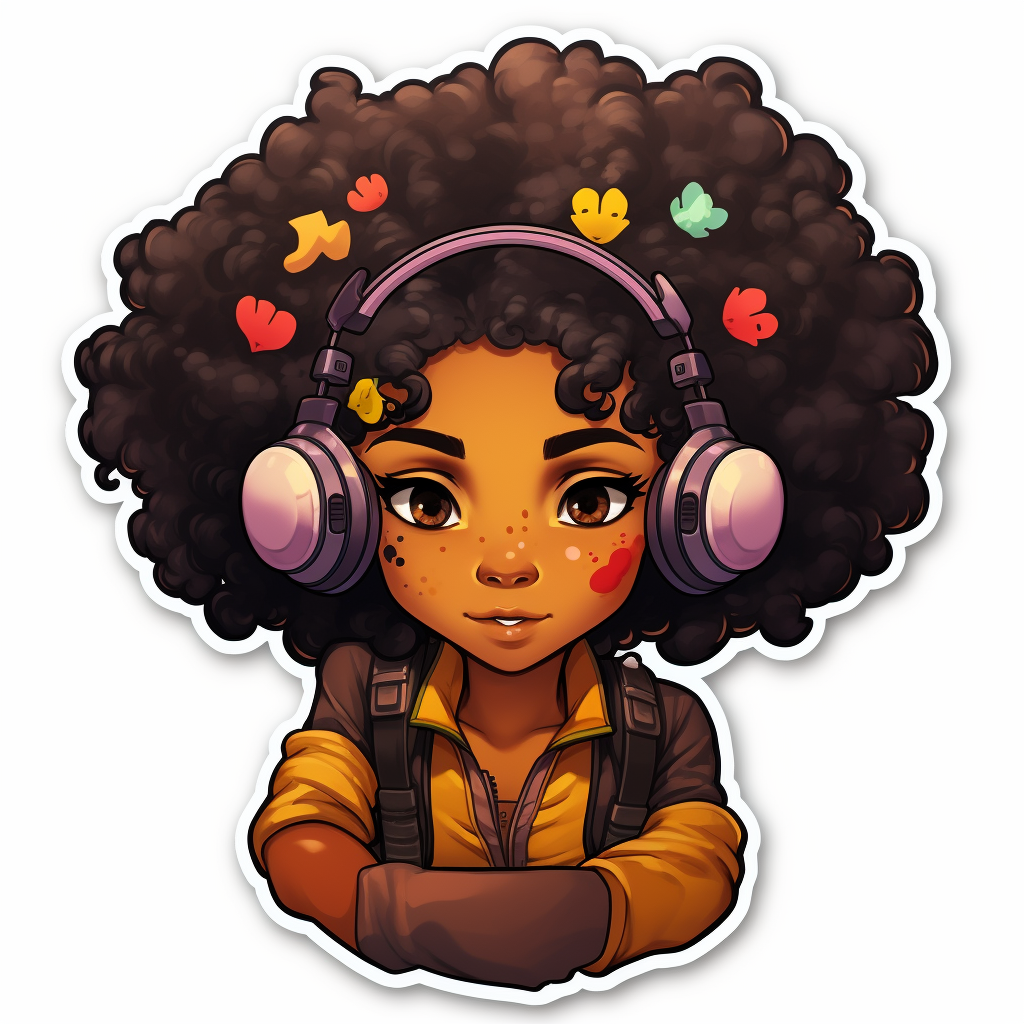 Cute black anime girl with gaming controller