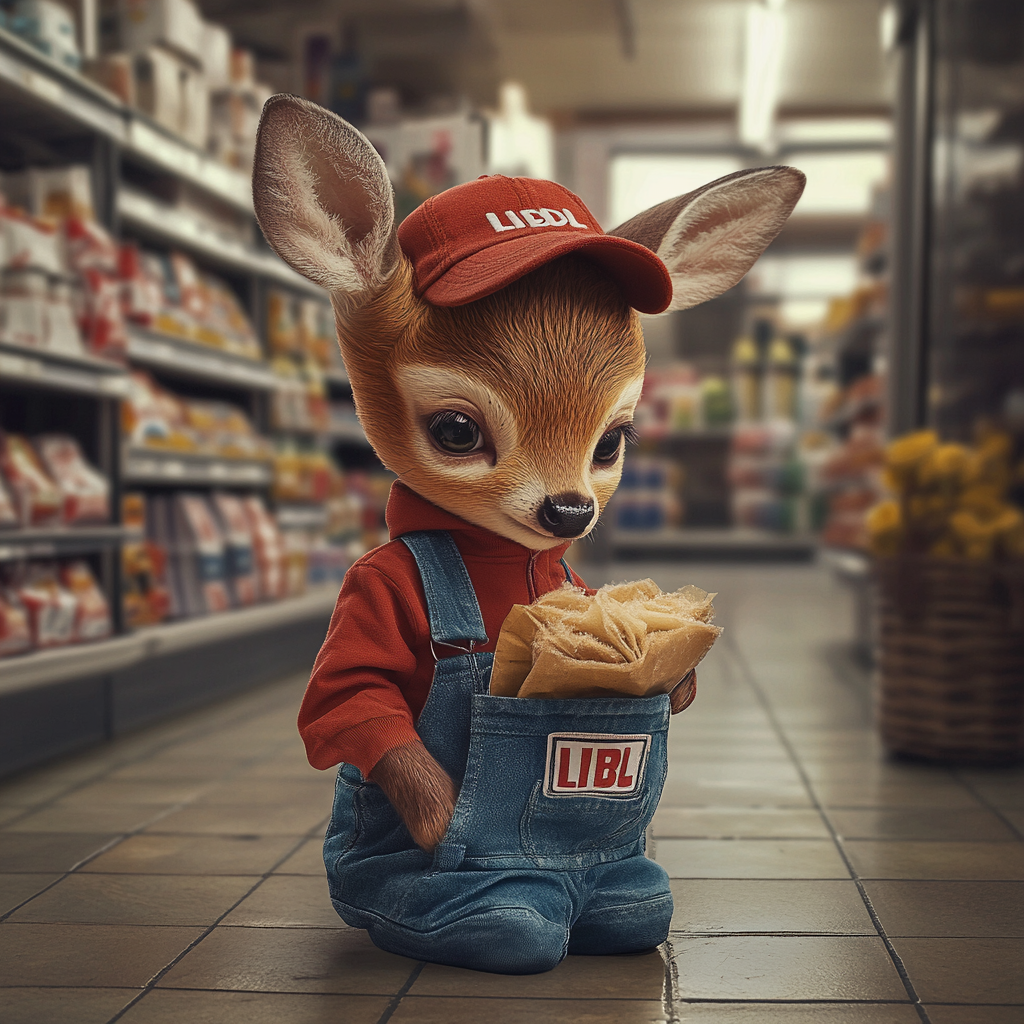 Cute deer in LIDL clothes