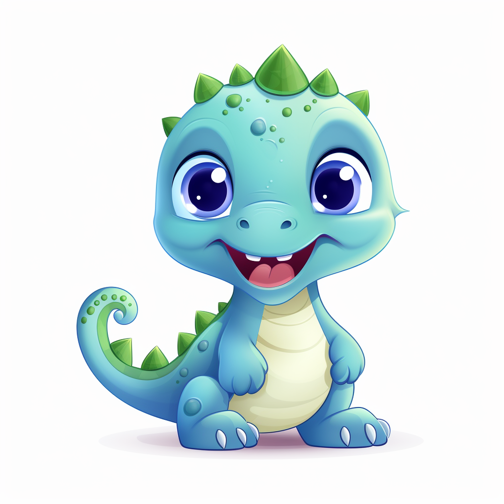 Adorable dinosaur cartoon vector illustration