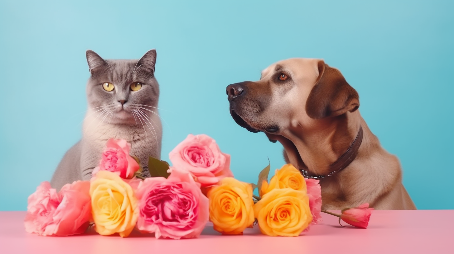 Cute dog and cat at daycare