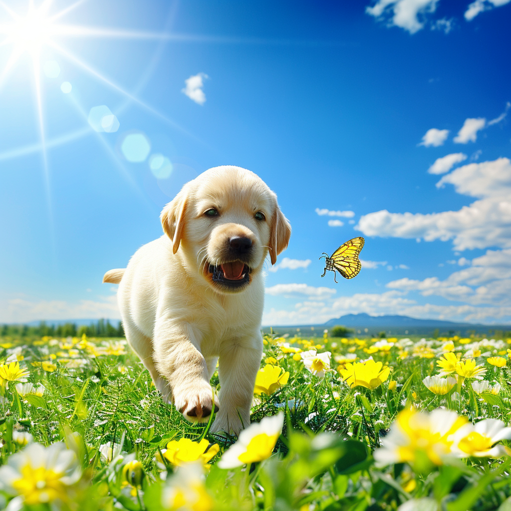 Cute dog in a meadow