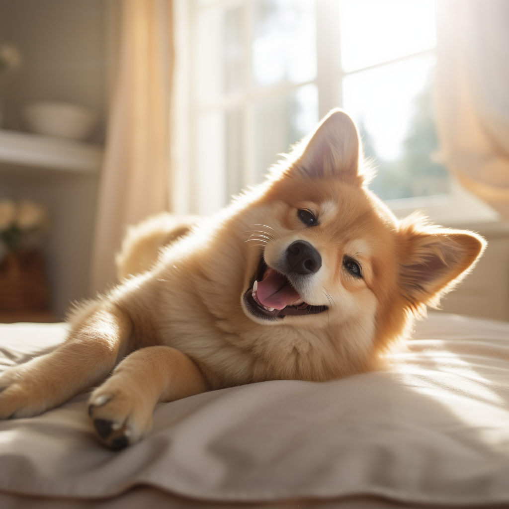 Cute dog in soft morning light