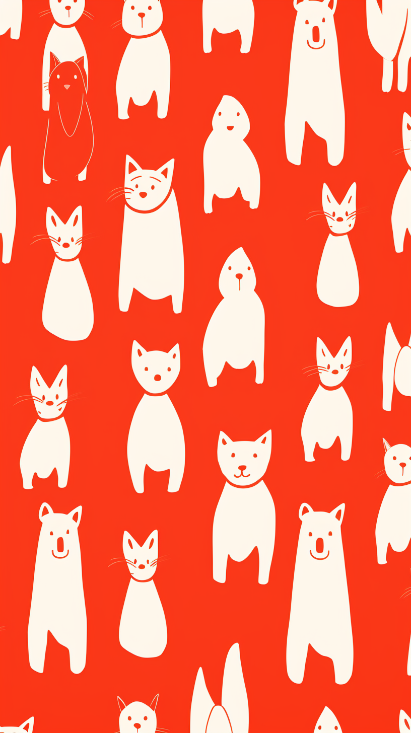 Adorable dogs in unique line effect cartoon style