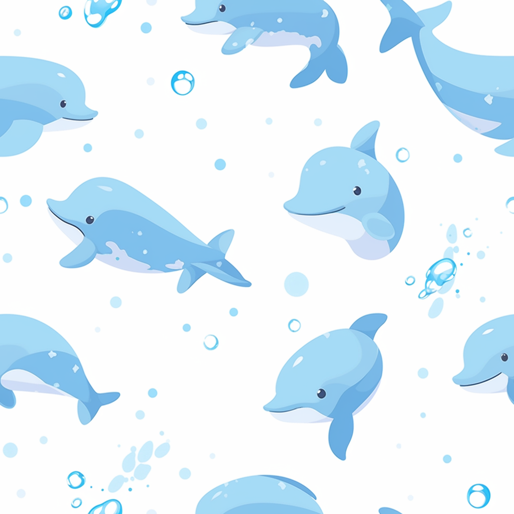 Dolphins swimming in a cute pattern