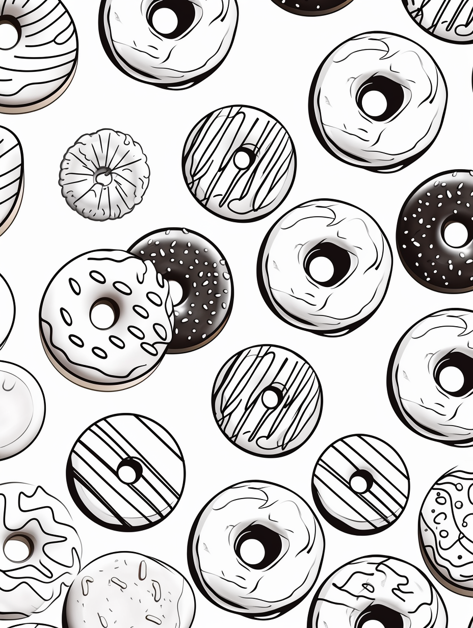 Cute donuts illustration on white background