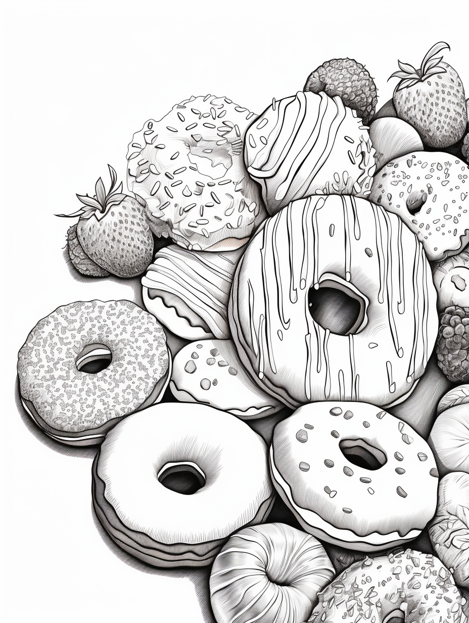 Cute donuts illustration on white background