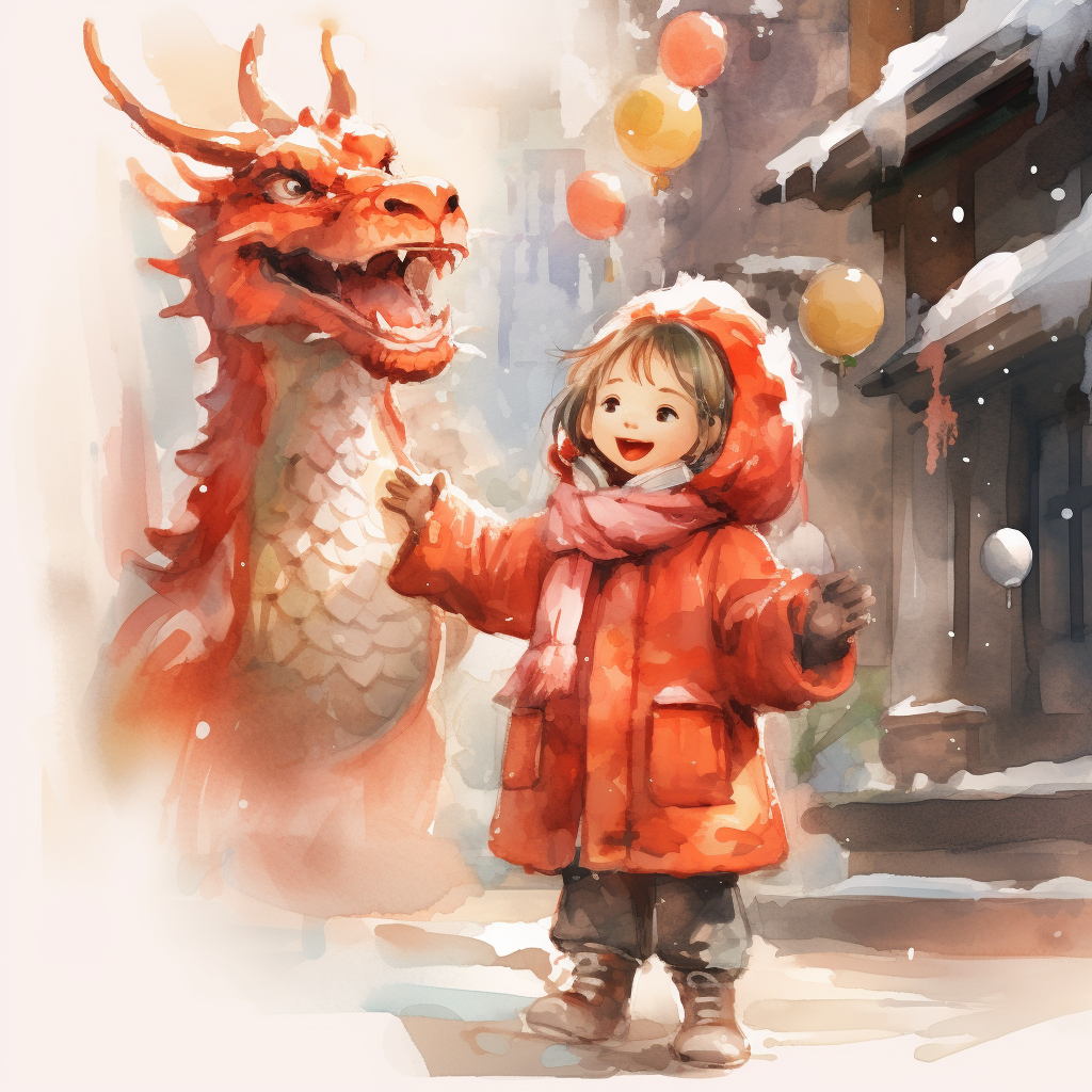 Cute Dragon in Red Coat