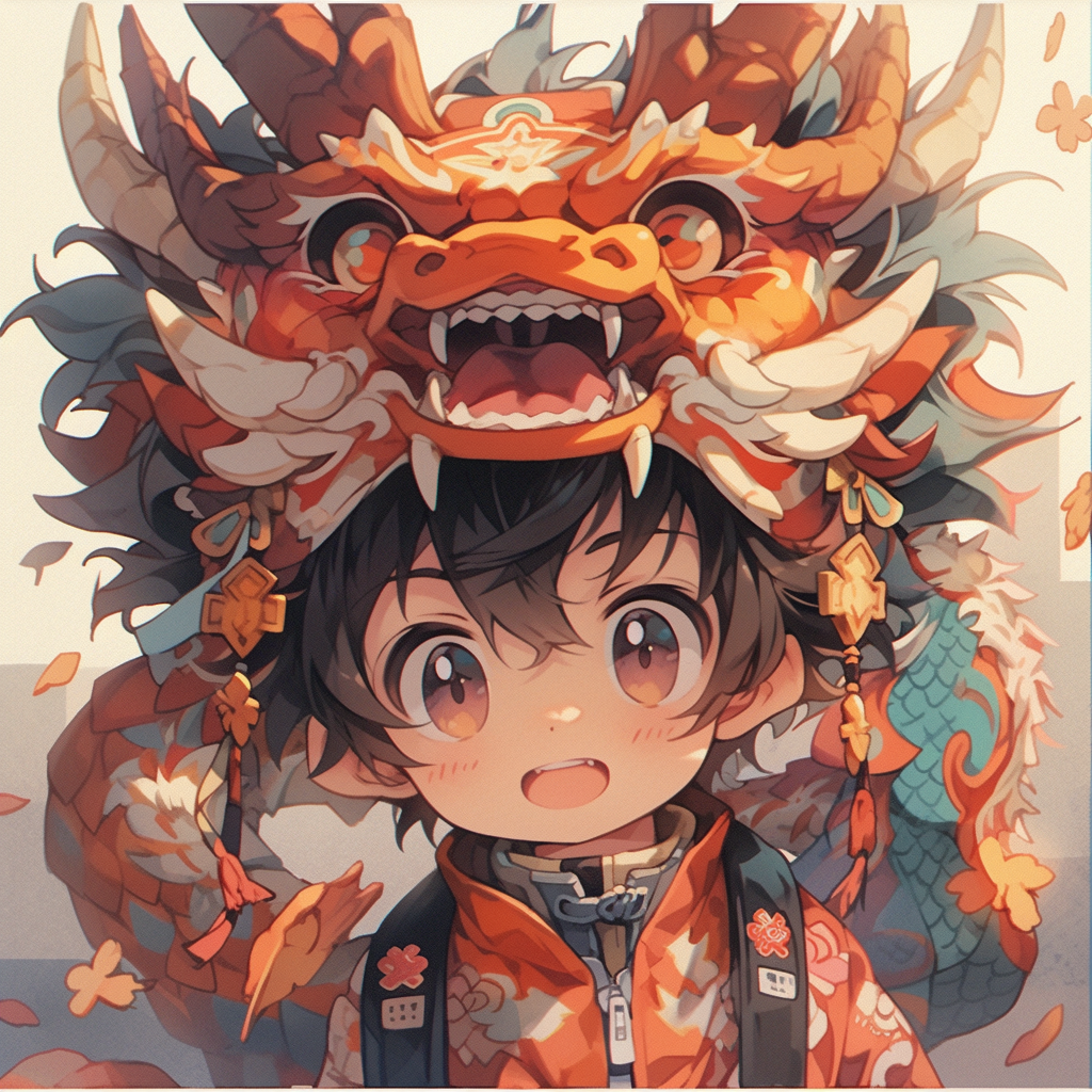 Boy in Cute Dragon Style Hat