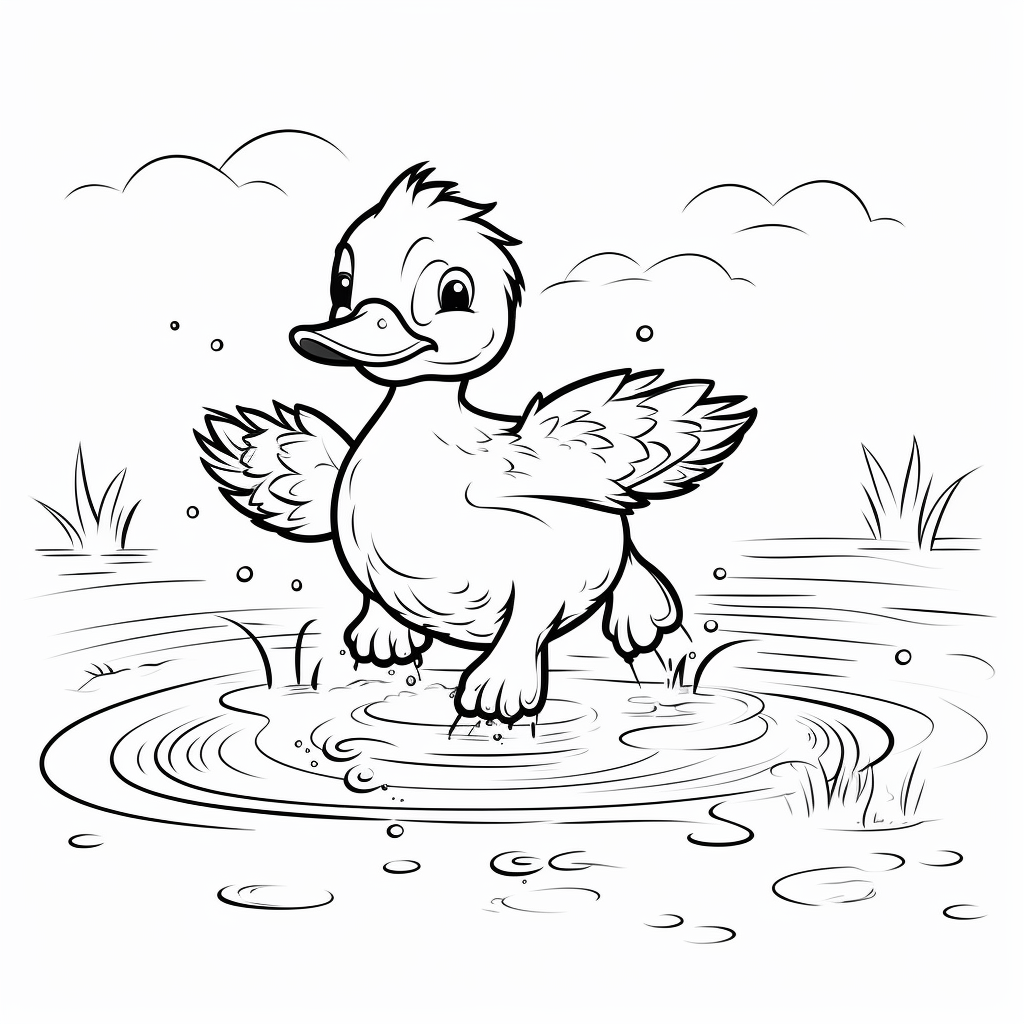 Cute Duck Coloring Page