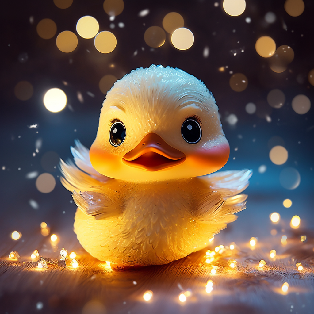 Adorable duck with sparkling eyes