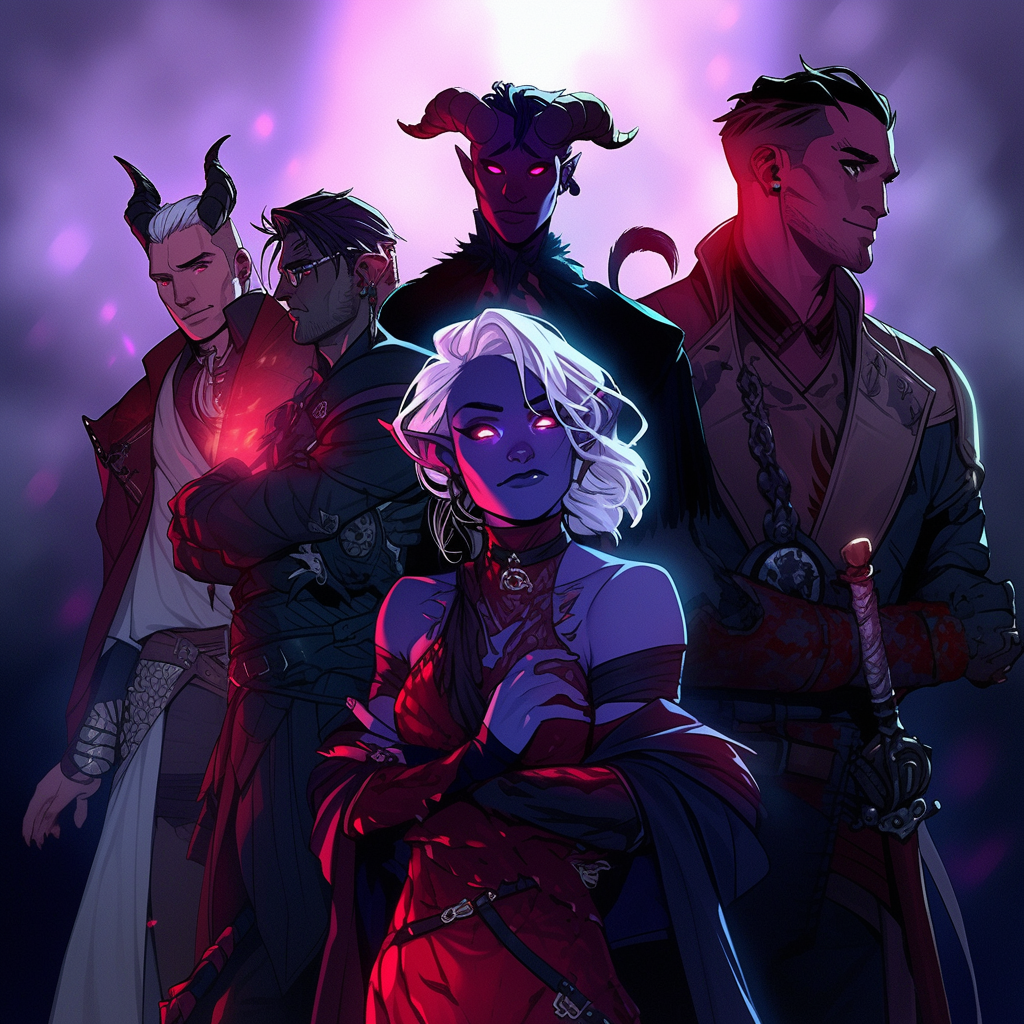 Cute tiefling artificer champions illustration