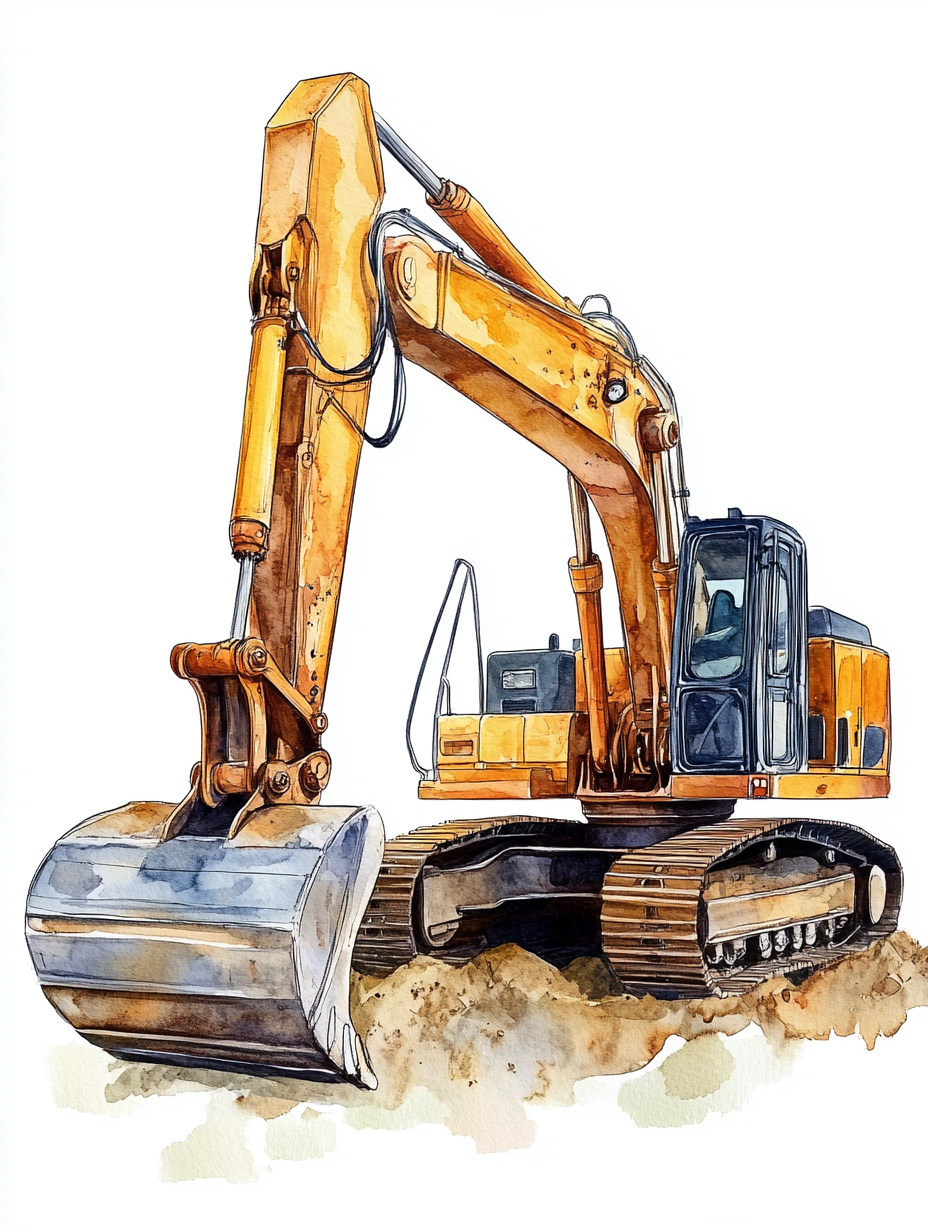 Adorable excavator cartoon clipart design