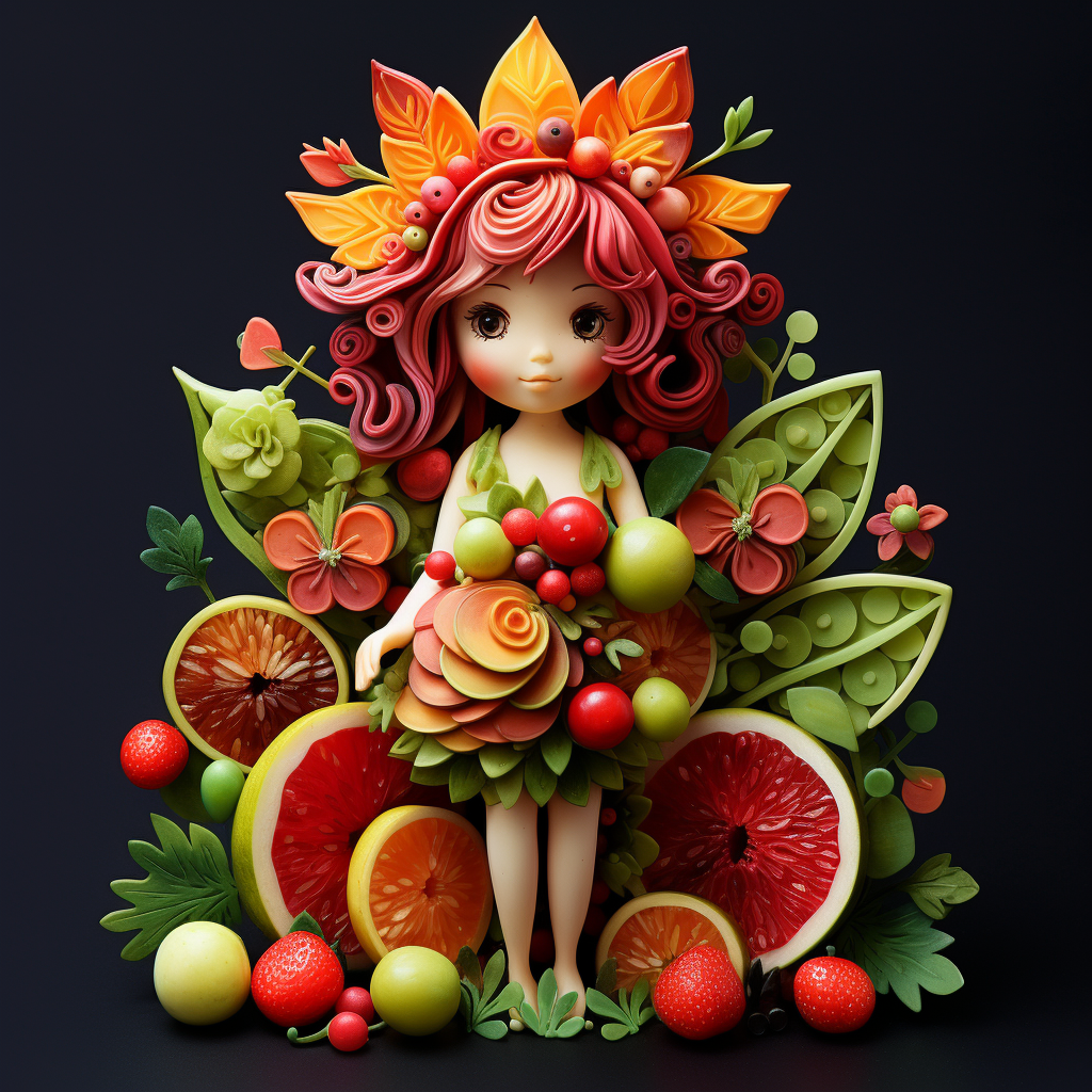 Sweet Fairy made of Fruits and Veggies