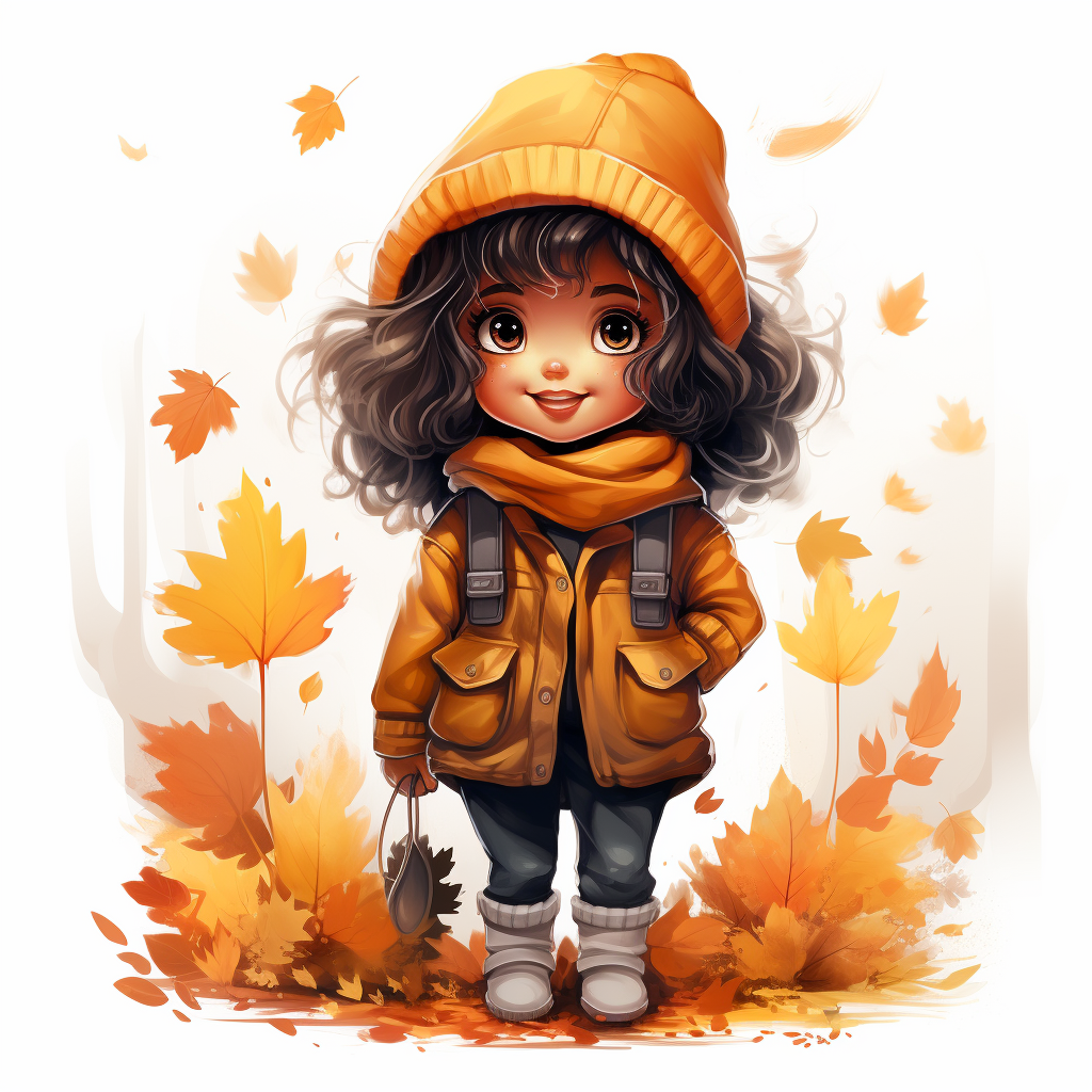 Cute fall autumn isolated with margins clipart