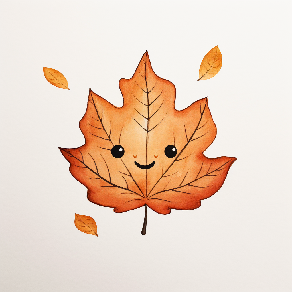 Cute fall leaves on white background