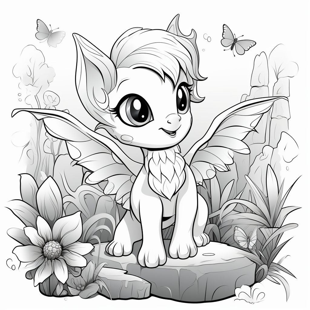 Cute Fantasy Animal Coloring Page