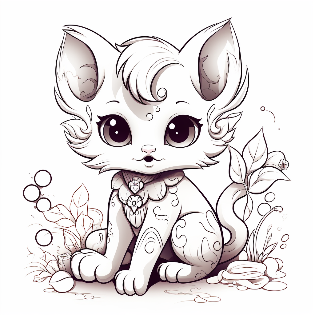 Cute fantasy animal coloring page