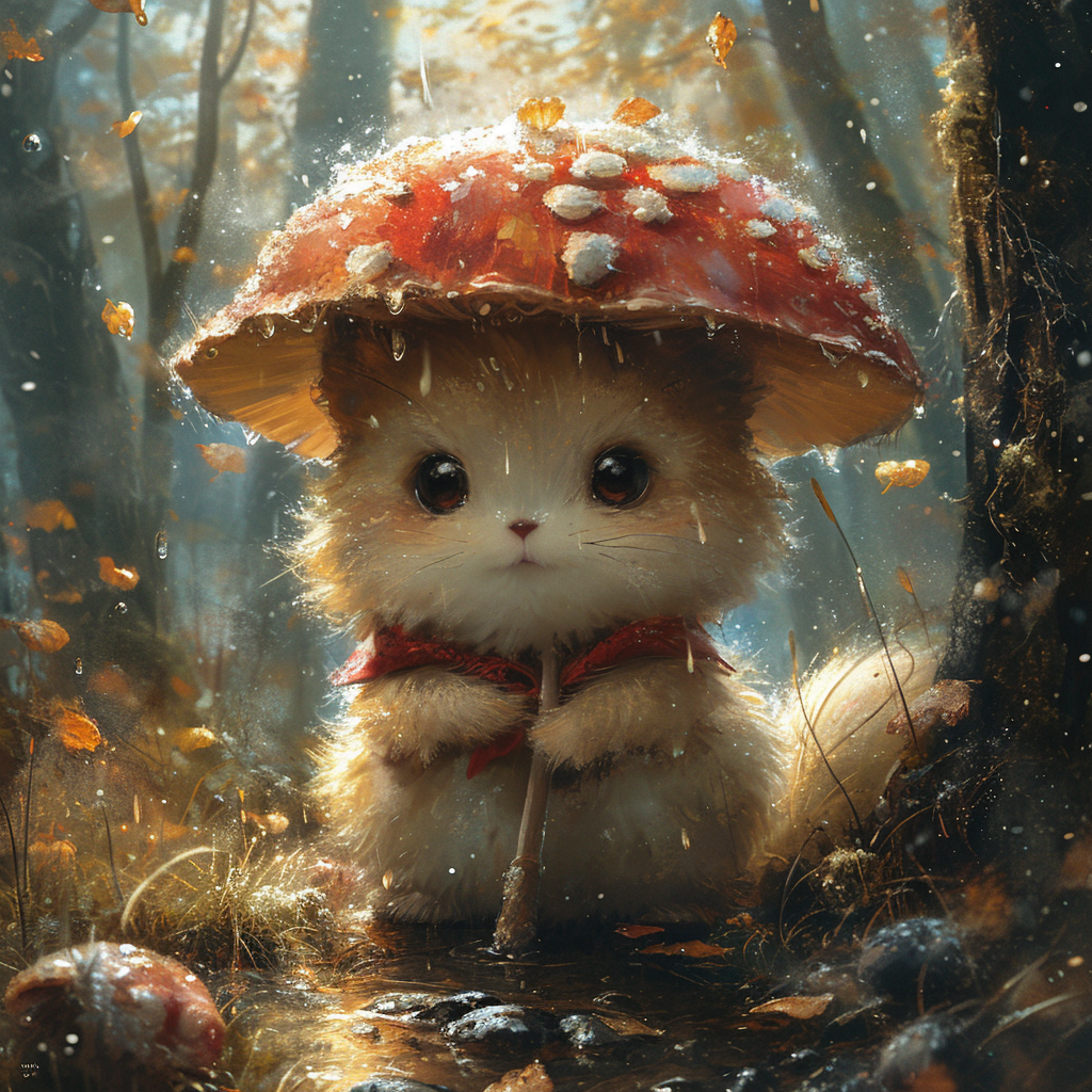 Cute Fantasy Animal Mushroom Umbrella