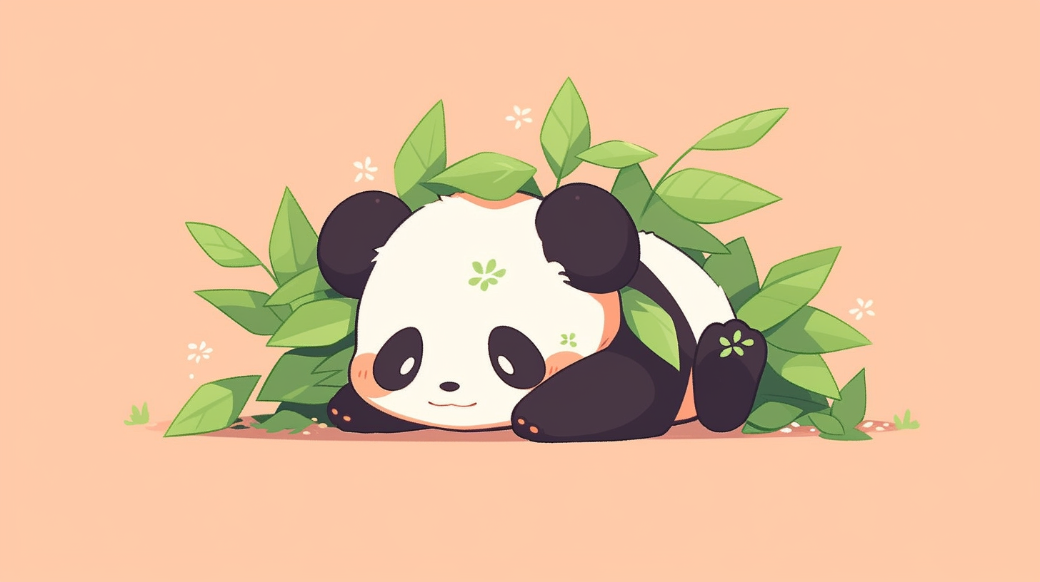 Cute Female Panda with Shy Expression