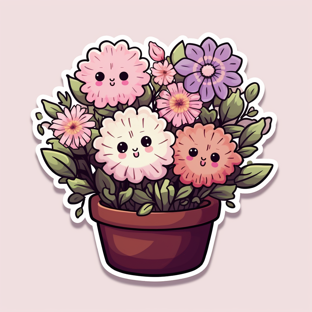 Cute flowers kawaii sticker image