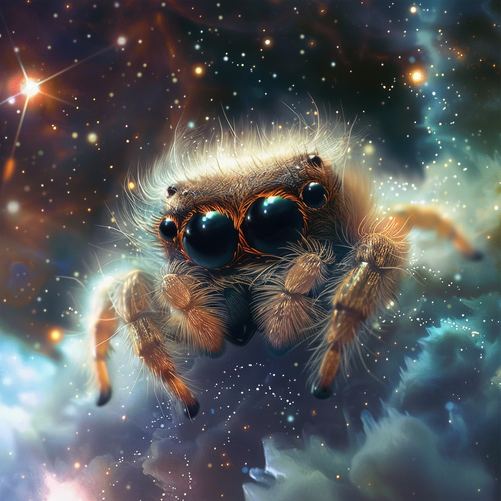 Fluffy cosmic spider cuteness