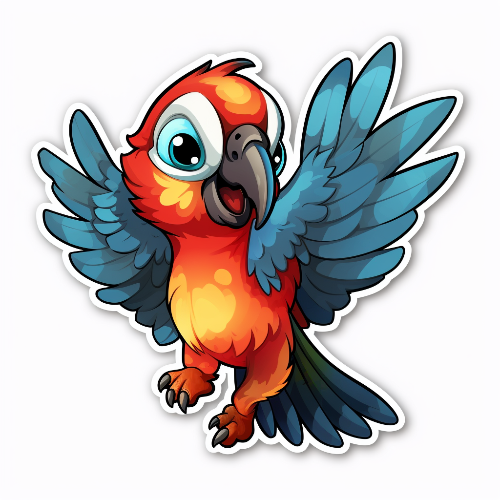 Cute Flying Parrot Sticker