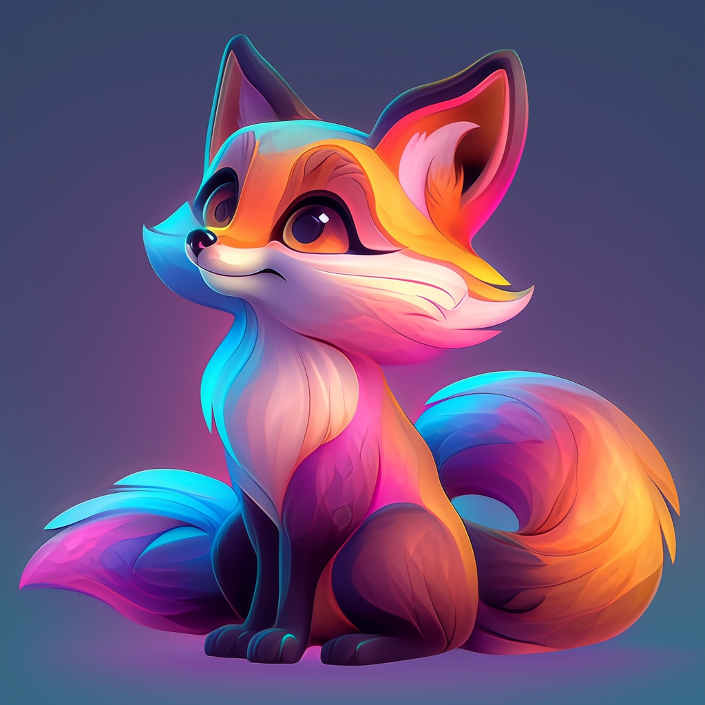 Cute fox studio illustration