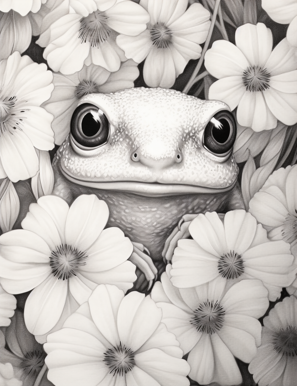 Cute Frog on Flower