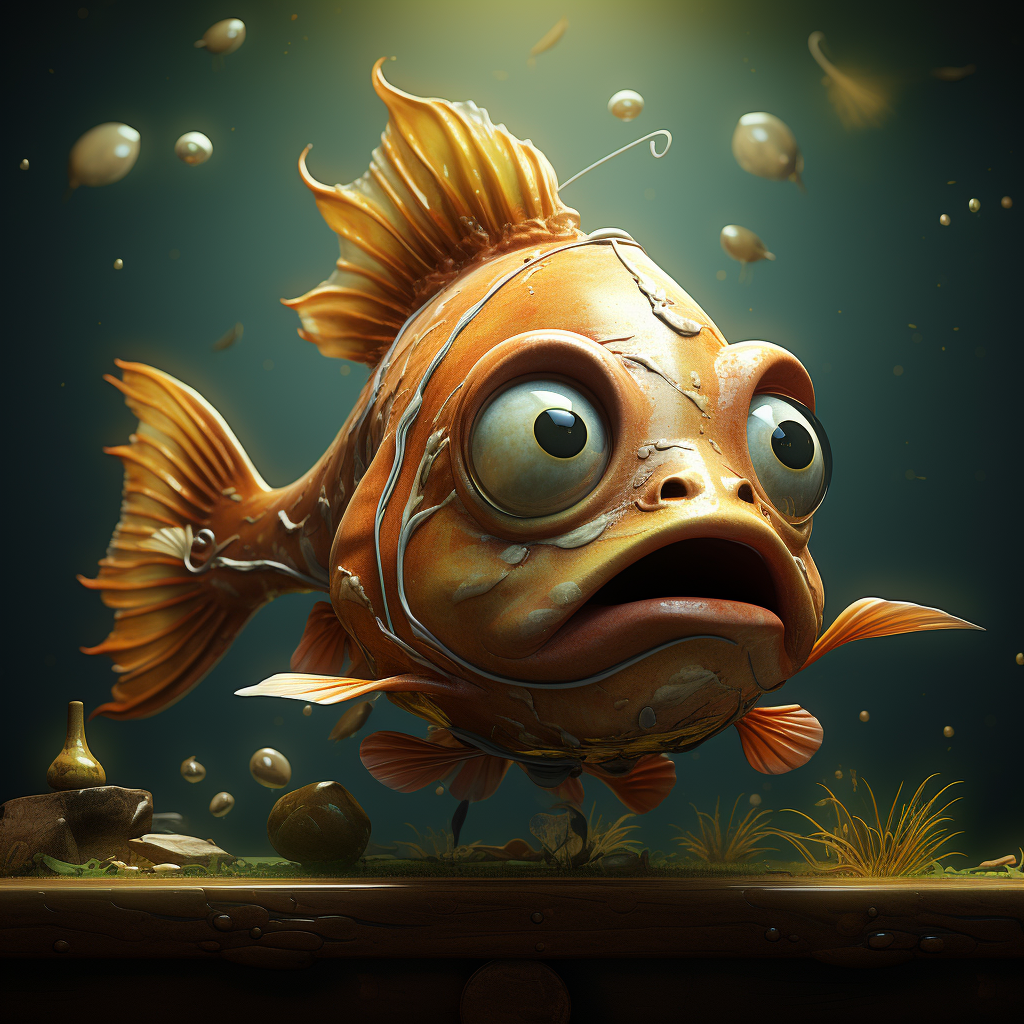 Cute and Funny Fish in Surreal Art