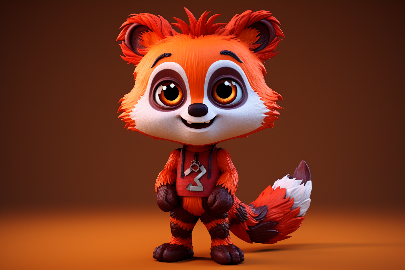 Cute funny zombie red panda character image