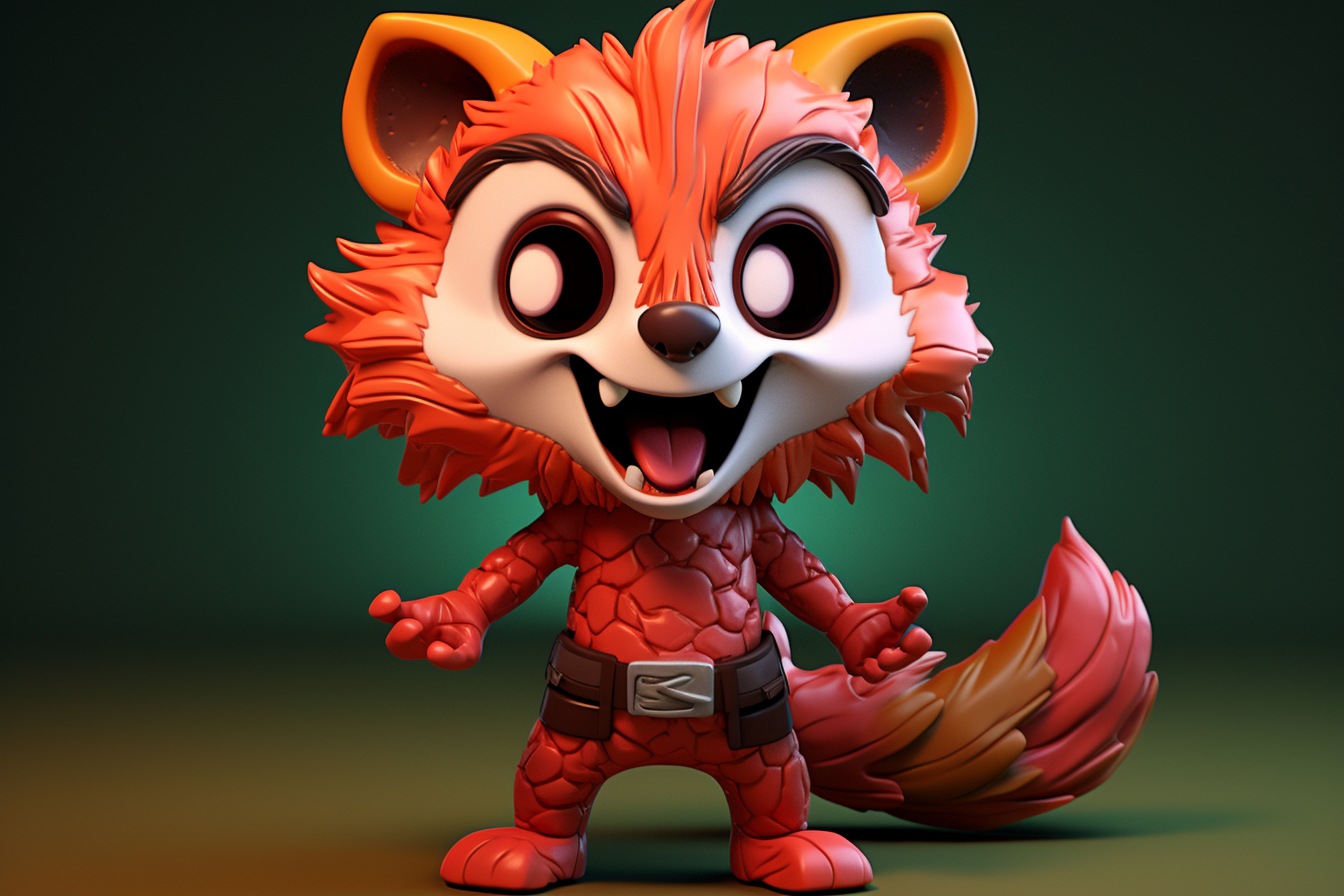 Cute Funny Zombie Red Panda Character